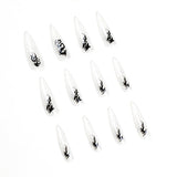 JP1582 Goth Crystal Stiletto Nails set Press on with Dragon design