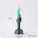 Halloween Candle Light LED Colorful Candlestick Table Top Decoration Horror Skull Ghost Party Halloween Party Home Bar Decor