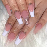 Z273 White French Ombre Nails Set Press on
