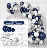 Xpoko Blue Silver Metal Balloon Garland Arch Wedding Birthday Balloons Decoration Birthday Party Latex Balloons For Kids Baby Shower