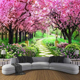 Cherry Blossom Avenue Tapestry Wall Hanging Landscape Wall Tapestry for Home Living Room Bedroom Dorm Wall Decor