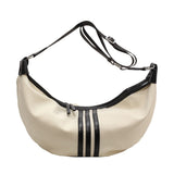 Back to school Fashion Couple Crossbody Bag Summer New High Grade Personalized Women's Dumpling Bag Stripe Contrast Nylon Shoulder Bag Men