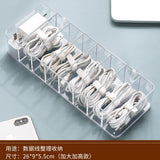 back to school Cable Storage Box Transparent Plastic Data Line Storage Container for Desk Stationery Multifunctional Charging Line Headset Data