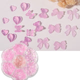 1BOX Nail Mix Love Bow Bear Crystal Stones Color Changing Heart Mixed Shining 3D Jelly Peach Gems Decals Nail Art Decorations