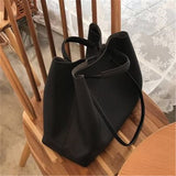 Xpoko solid color large capacity women's bag Vintage Tote Bag multifunctional Female shopping handbag