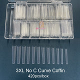 500pcs/box XXL Straight Square Extra Long Acrylic Nail Tips No C Curve Half Cover Artificial False Tip Nails Tool