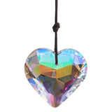 Xpoko Sun Catcher Hanging Decor Stylish Wide Application Faux Crystal Heart Shape Bright-Colored Hanging Pendant For Home