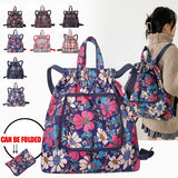 Women's Plaid Backpack 2022 New Nylon Travel Shopping Daypack Female Shoulder Bags Casual Flower Rucksack Student School Bags