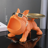 Bulldog Decoration With Tray Storage Box Animal Resin Sculpture Statue Home Decor Gift Creative Ornament Nordic Style