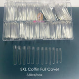 500pcs/box XXL Straight Square Extra Long Acrylic Nail Tips No C Curve Half Cover Artificial False Tip Nails Tool