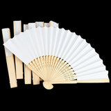 Xpoko 10/20/30pcs White Foldable Paper Fan Portable Chinese Bamboo Fan Wedding Gifts For Guest Birthday Party Decoration Kids Painting
