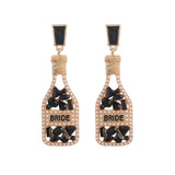 Xpoko Full Rhinestone Drop Earrings For Women Dangle Earrings Fashion Jewelry Accessories High Root Shoe Pendant Rhinestone Earrings