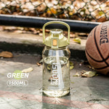 back to school 1/2/3 Liter Big Motivational Water Bottle Gourd with Straw Clear Portable Drinking Bottles Tritan BPA Free Sport water jug cup