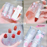 Xpoko Matte Lipstick Velvet Retro Summer Lip Gloss Flowers Transparent Small Ice Cubes Lasting Non-Stick Cup Lips Tinted Solid Pigment