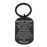 Birthday Valentine Day Keychain Gifts for Boyfriend Husband My Man I love you Couples Keyring for Man Wedding Gifts