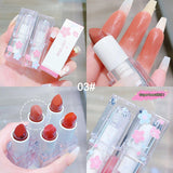 Xpoko Matte Lipstick Velvet Retro Summer Lip Gloss Flowers Transparent Small Ice Cubes Lasting Non-Stick Cup Lips Tinted Solid Pigment