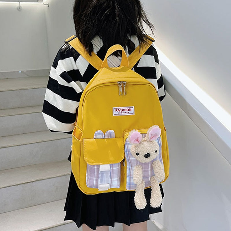 2022 Cartoon Rabbit School Bags for Girl Cute Bear Kindergarten SchoolBags Children Backpacks Girls Boy Book Bags Kids Back Pack