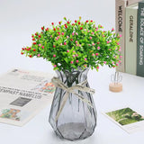 Xpoko Mini Fake  Green Plants Potted Decorative  Small Plastic Flowers Milano Seeds Simple Style Artificial Plants Garden Decor