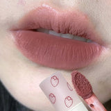 Xpoko Back to School Lovely Strawberry Matte Liquid Lipstick Velvet Nude Red Lip Gloss Long Lasting Non-stick Cup Lip Mud Tint Cream Makeup Cosmetics