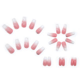 Z273 White French Ombre Nails Set Press on