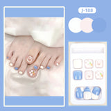 Back to school New Spice Girls Sweet Style Toenail Wearing Manicure Solid Color False Nail Finished Patch Removable A Box of 24 Pieces Gift Kit