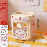 Back to school 1PC Kawaii Pen Pencil Holder Brush Storage Container Desk Organizer Multifunction Desktop Organizer Stationery Office Supplies