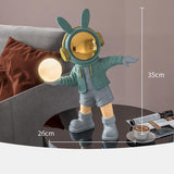 36cm Astronaut Night Light Resin Statue Decoration Bedroom Bedside Children's Room Light Adjustable Light Spaceman Sculpture