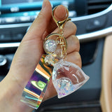 Back to School Creative Lucky Bag Liquid Keychain Glow Quicksand Bottle Keychains For Bag Keyring Car Keychains Trinket Lovely Pendant Gifts