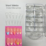 120pcs/box Instant Soft Gel Nail Tips Sculpted Coffin Stiletto Full Cover Press On Nail Tips Soak Off Salon Custom Nails