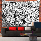 Horror Japan Style Tapestry Black  Anime Art Printing Tapestry Gift Living Room Decor Wall Hanging Decoration Household