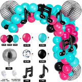 Xpoko 1 Set Music Party Rose Red Black Syllable 4D Aluminum Die Balloon Garland Arch Kit Baby Shower Birthday Decoration Background