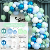 Blue Metallic Balloon Garland Arch Kit Birthday Party Decor Confetti Latex Balloon For Wedding Kids Baby Shower Party Decoration