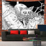 Horror Japan Style Tapestry Black  Anime Art Printing Tapestry Gift Living Room Decor Wall Hanging Decoration Household