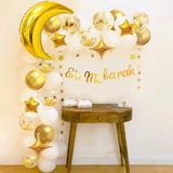 66Pcs/set Eid Mubarak Banner Moon Star Balloon Arch Garland Islamic Muslim Party Eid Al Adha Ramadan Kareem Decoration for Home