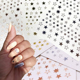 Xpoko 1Pcs nail slider nail stickers 3D star stickers flash nail decoration DIY transfer nail decals gold and silver nail  accessories