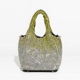 Back to school Luxury Diamonds Bucket Bag Designer Brand Women Handbags Shinny Rhinestone Mesh Shoulder Crossbody Bags Evening Party Purse