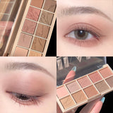 XPOKO DIKALU 10 Colors Eyeshadow Palette Waterproof Long-Lasting Matte Glitter Sequins Shimmer Eye Shadow Korean Cute Makeup Cosmetics
