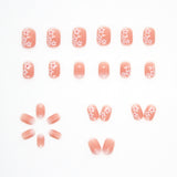 Xpoko Spring Sakura Lovely Girl Nail Art Wearable False Nails Press On Fake Nails Tips 24Pcs/Box With Wearing Tools As Gift