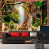 Forest Tiger Pattern Living Room Tapestry Bedroom Background Wall Hanging Tapestry Tatami Bedside Art Decor Tapestry