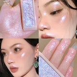 Xpoko Makeup Highlighter Pearl Shiny Clear High-Gloss Powder Natural Brightening Lying Silkworm Glowing Highlight Illuminator Cosmetic