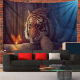 Forest Tiger Pattern Living Room Tapestry Bedroom Background Wall Hanging Tapestry Tatami Bedside Art Decor Tapestry