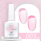 Xpoko 8Ml Transparent Jelly Gel Nail Polish Pink Glue Semi Permanent Polish Top Coat Lasting Firm Soak Off UV Gel Art Resin Varnish