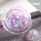 Xpoko 1 Box Pearl Nail Glitter Powder Neon Shimmer Mirror Mermaid Dipping White Purple Nail Chrome Pigment Dust Polish Decor GLB01-07