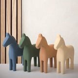 Nordic Minimalist Wooden Horse Ornaments Morandi Home Decoration Wood Office Desk Accessories Modern Crafts Living Room Decor