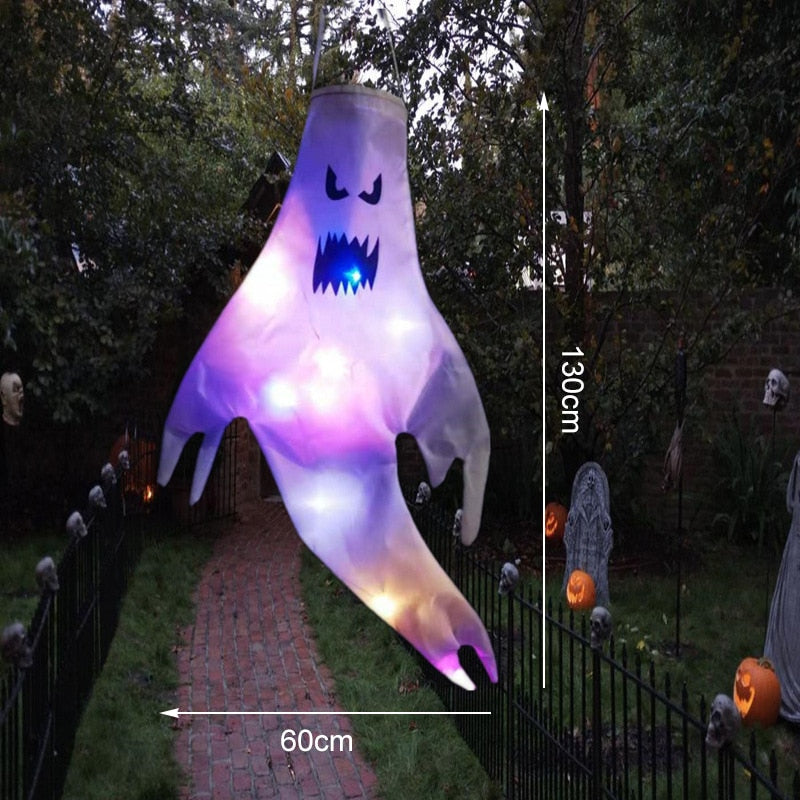 Xpoko LED Light Halloween Hanging Ghost Kids Favors Halloween Party Outdoor Indoor Home Decoration Spooky Lamp Bar Horror Props 2023