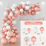 Xpoko Rose Gold Balloon Arch Garland Kit Clear Premium Latex Balloons Wedding Bridal Baby Shower Birthday Bachelorett Party Decoration