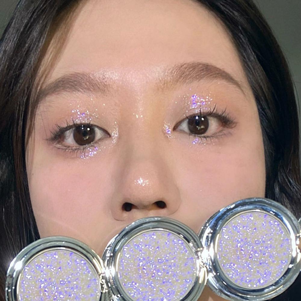 XPOKO Diamond Eyeshadow Shiny Highlighter Pearlescent Shimmer Bright Monochrome Glitter Eye Shadow Palette Eye Makeup Cosmetics Tools