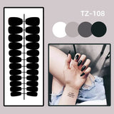 Xpoko 24Pcs Mid-length Black French Fake Nails Simple Coffin Ballet False Nails with Glue Wearable Press on Nails Full Cover Nail Tips
