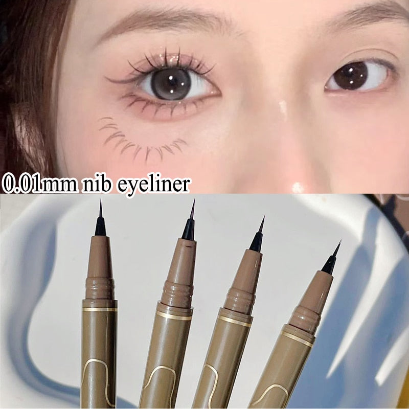 Xpoko Matte Liquid Eyeliner Pen 4 Colors Ultra-fine Head Waterproof Lasting Lying Silkworm Lower Eyelash Eye Liner Quick Dry Makeup