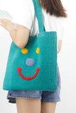 Xpoko 2024 New Fashion Bags Elegant HandbagSmiley Knitted Tote Bag